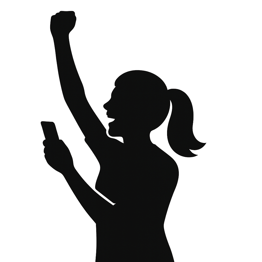 Basant Club player celebrating victory on mobile game