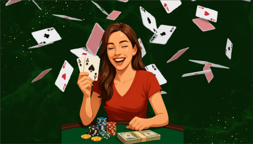 a girl winnig from basan club game